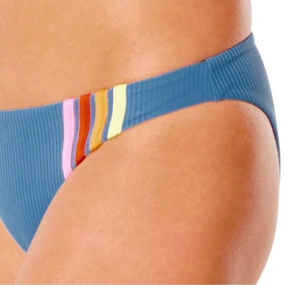 ☀️☀️☀️ Rip Curl Wave Shapers Stripe Good Bikini Bottom Stripes Dark Teal Size M - Picture 4 of 5
